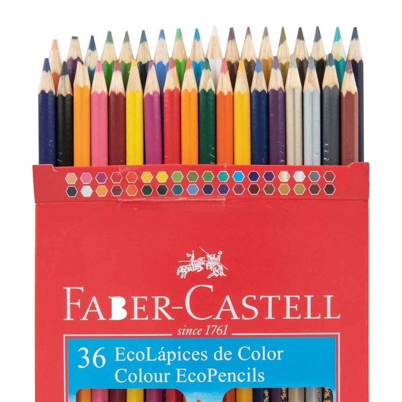 Lapices De Colores Faber-Castell C/36 Colores Hexagonal Madera Reforestada  — Firpack